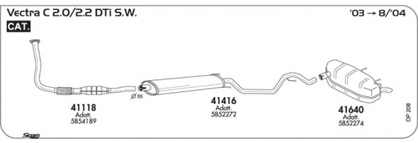 SIGAM OP208 Exhaust System
